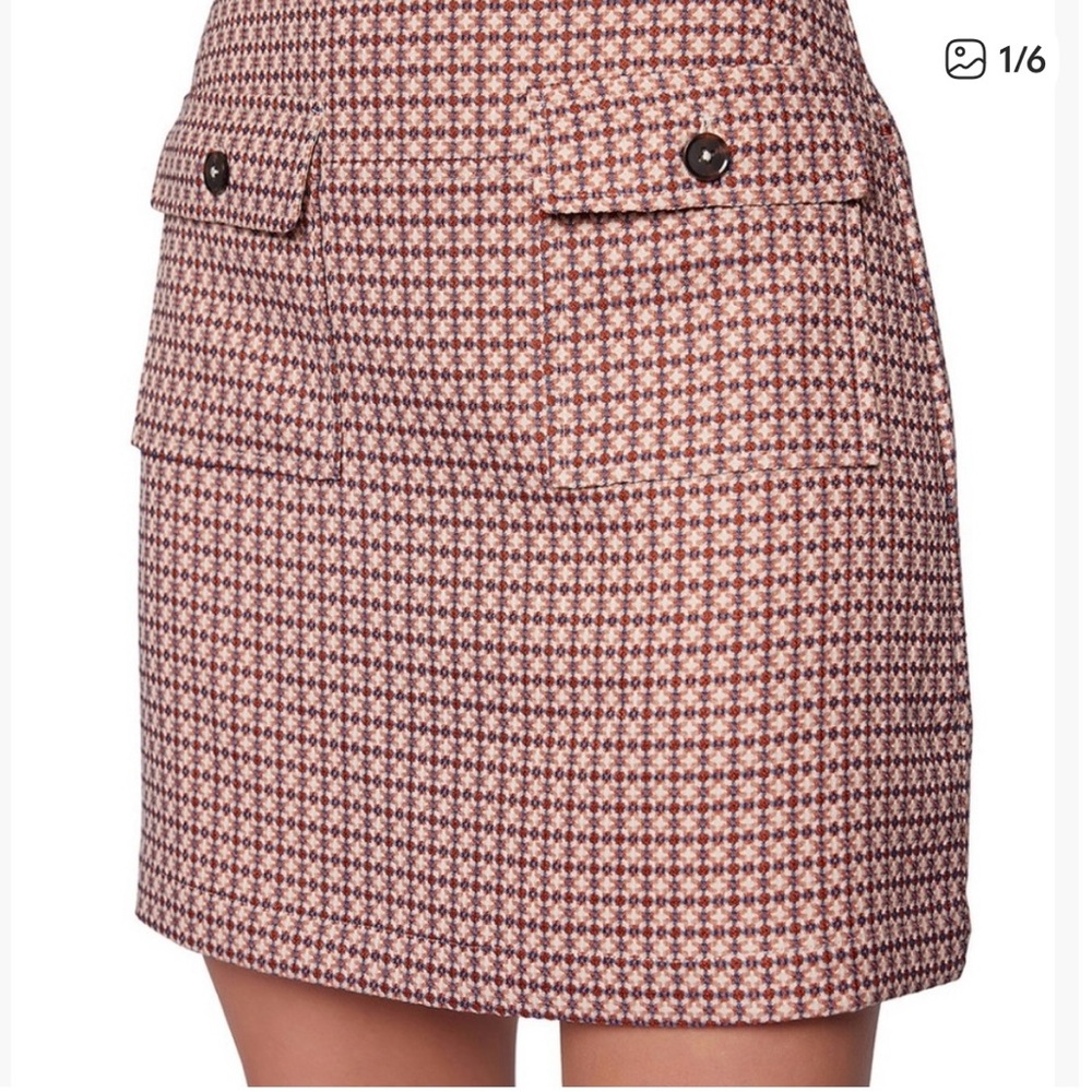 Lost + Wander Burgundy Patterned Mini Skirt